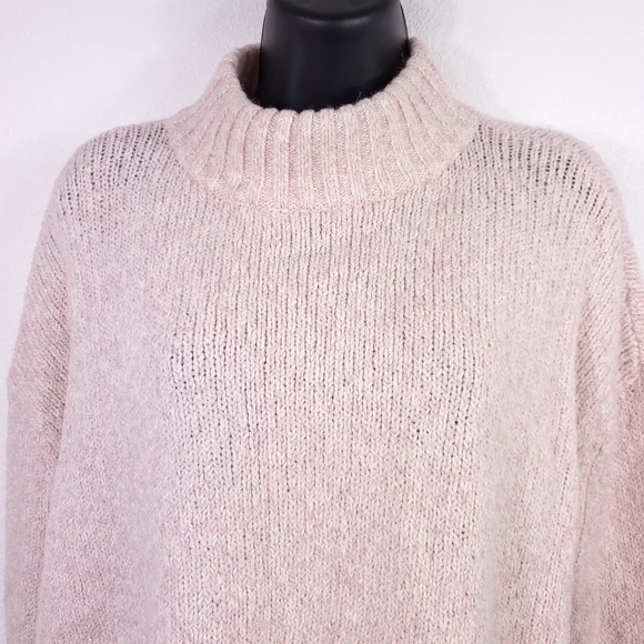American Eagle Outfitters Pink Cotton Turtleneck Sweater - Picture 2 of 7